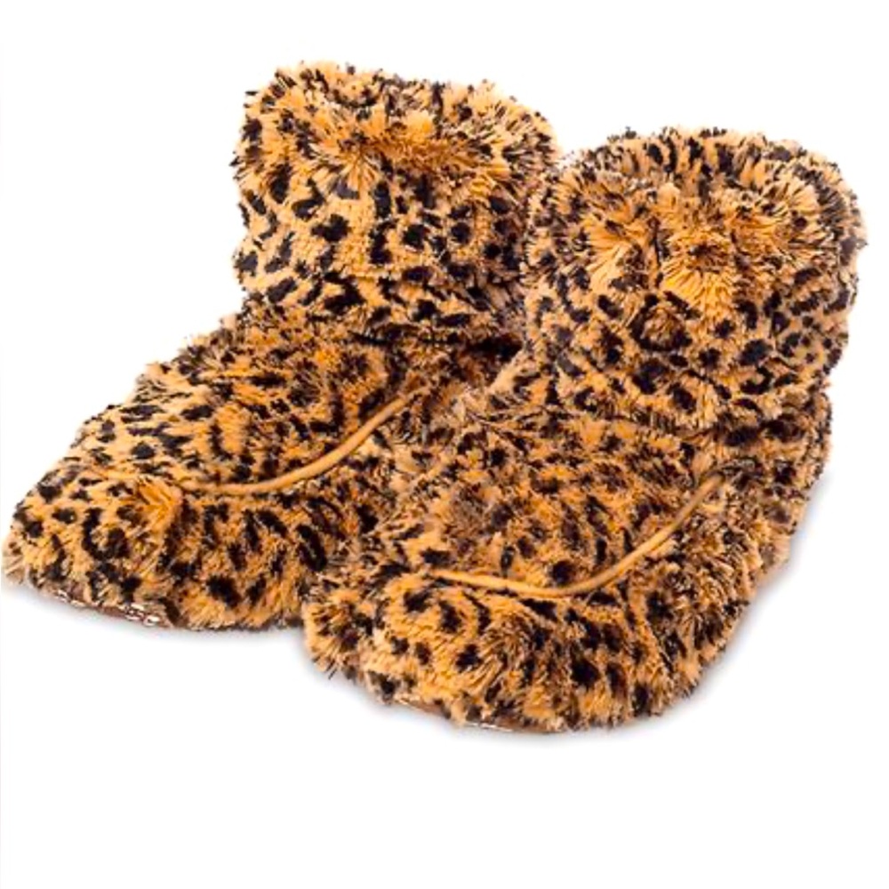 Warmies. NWOT. Fully Microwaveable Bootie . Size 6-10. Leopard. - Picture 1 of 5